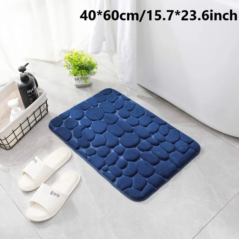 Easy And Stylish] Memory Foam Flannel Bath Mat Quick-Drying Non-Slip, Soft Comfortable, Machine Washable Stylish Home Bathroom Zpaxo