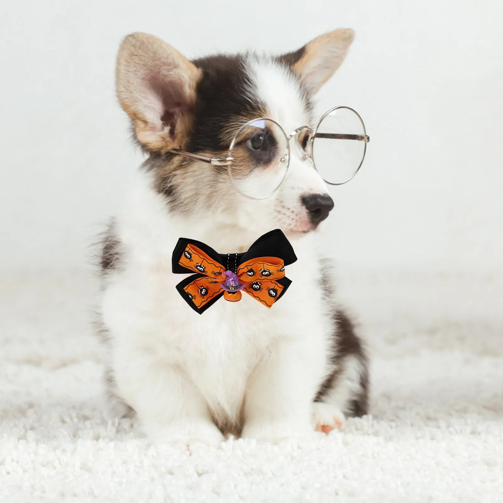 Halloween Pet Collar Adjustable Bow Tie Bell Lightweight Comfortable