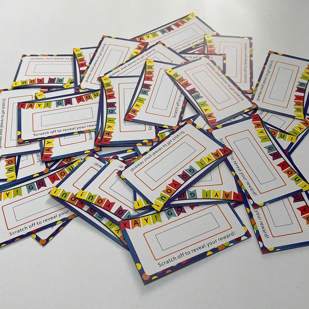 50Pcs Scratch-Off Cards Game Prizes for Classroom Students School Recognition Rewards Zpaxo