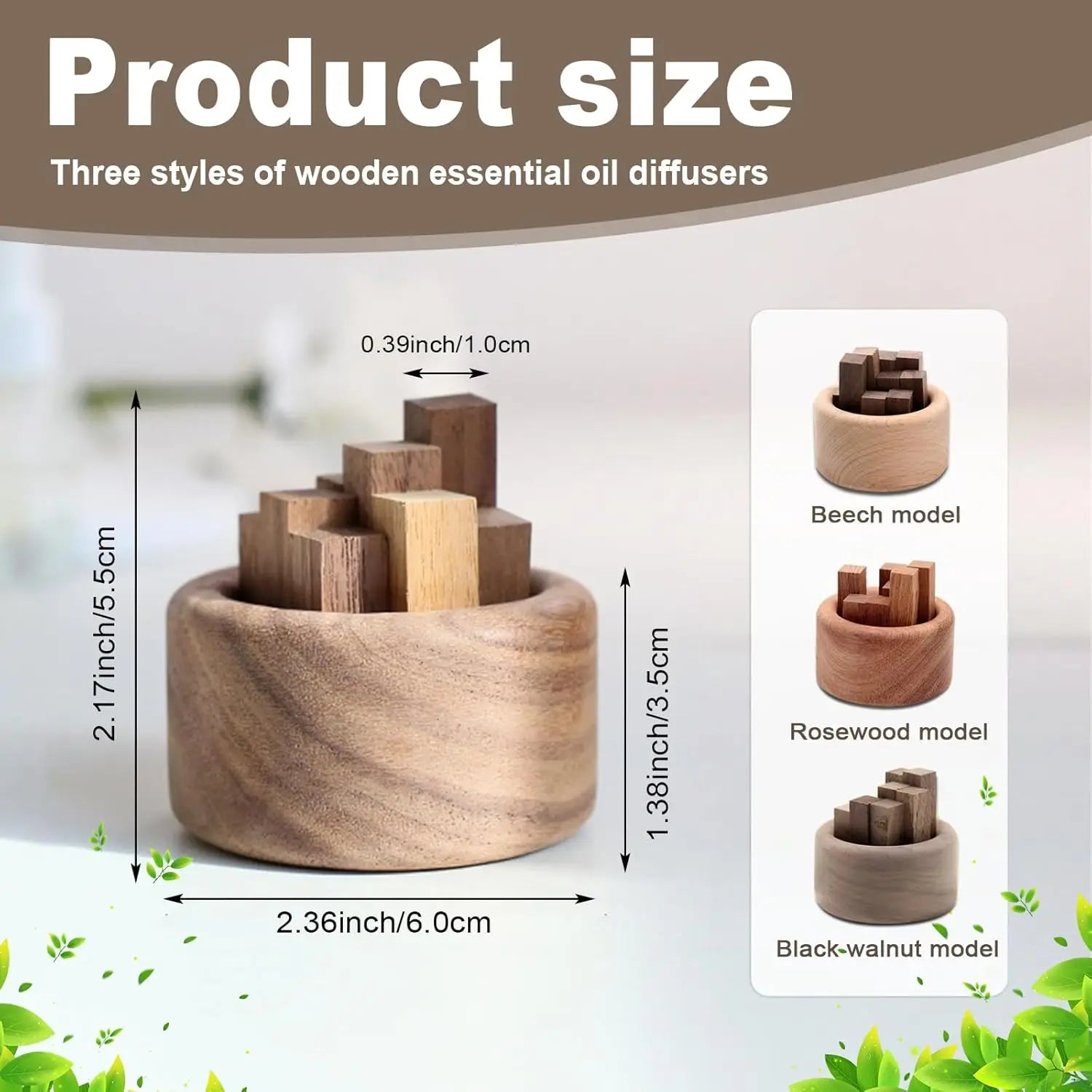 Wooden Essential Oil Car & Home Diffuser – Aromatherapy Décor