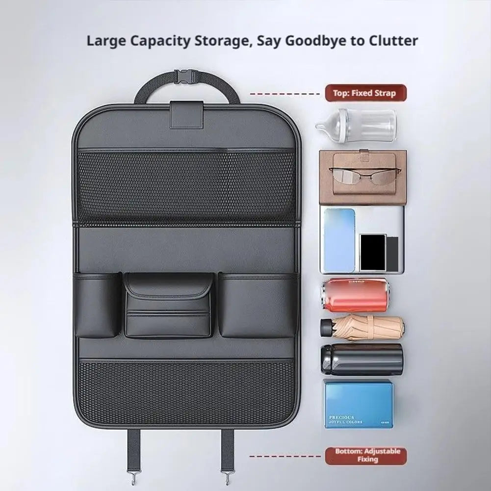 1PC Foldable Car Seat Back Organizer Multi-Pocket Storage Bag with Tray Tablet Holder Tissue Box Waterproof Car Accessories Zpaxo