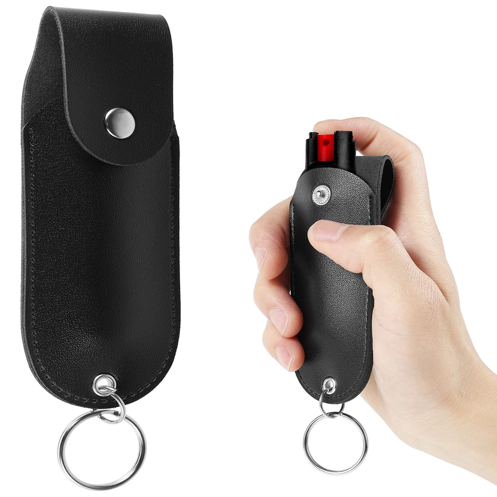 Pepper Spray Holster Mini Portable Pepper Spray Holder Self Defense Spray Leather Holder Keychain Journey Climbing Accessories Zpaxo