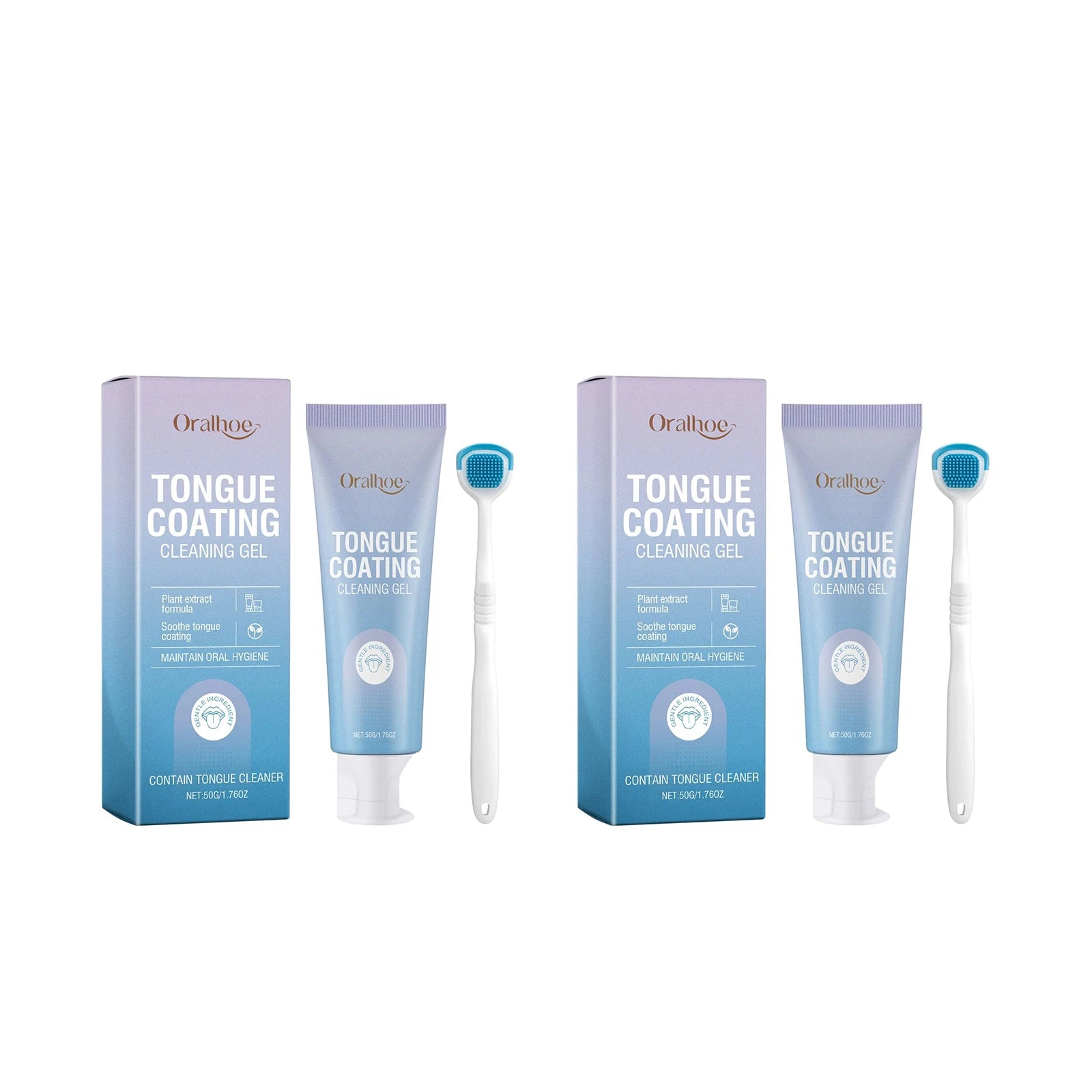 Tongue Cleaning Gel Set – Eliminate Bad Breath & Oral Bacteria Tongue Cleaning Kit Zpaxo 2sets boxed