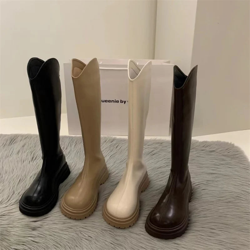 2023 Slim Woman Boots Fashion Women Knee-high Heel Women's Shoes Zpaxo