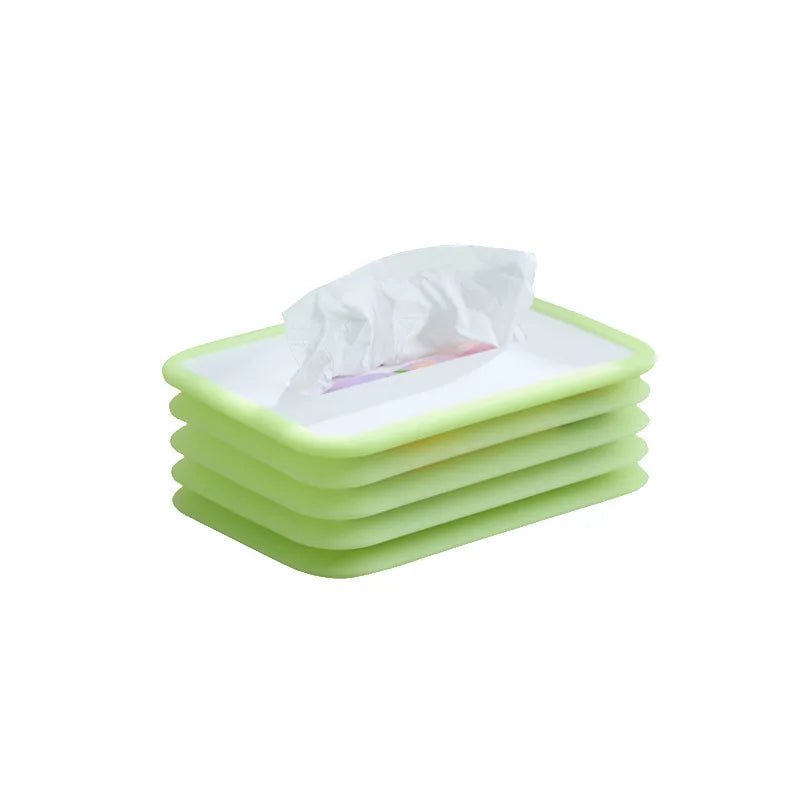 Luminous Desktop Coreless Tissue Box – Silent Auto-Compression Tissue Box Holder Zpaxo Green