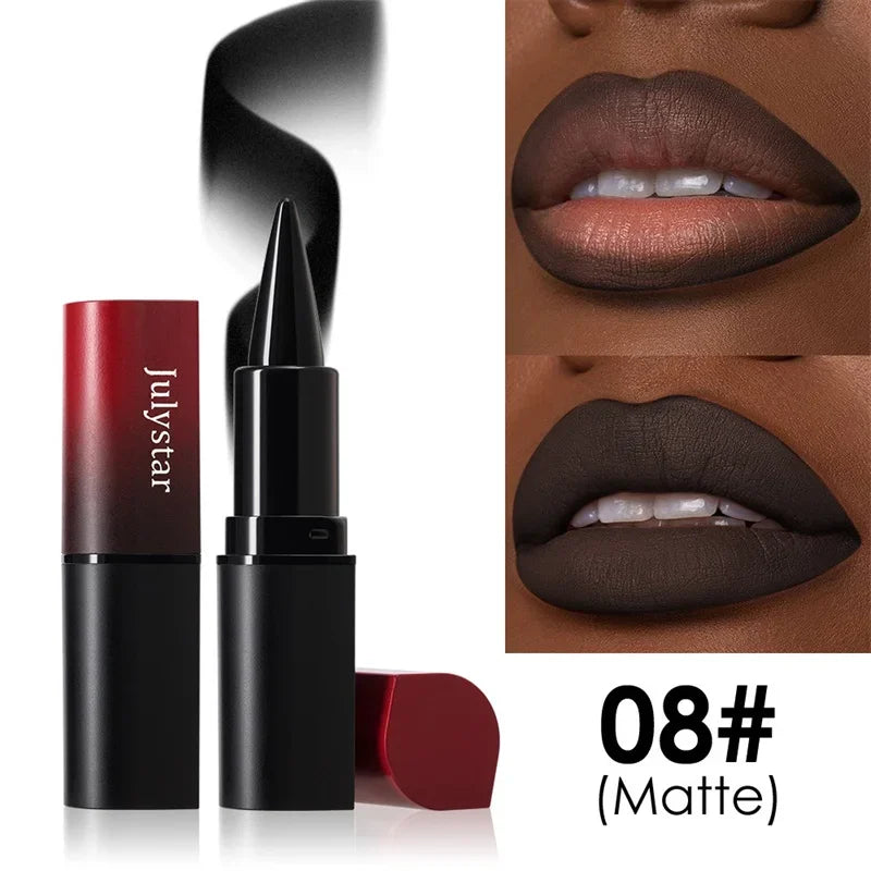 Tapered Nib Lip Liner Pencil Long-lasting Matte Black Brown Velvet Zpaxo 08