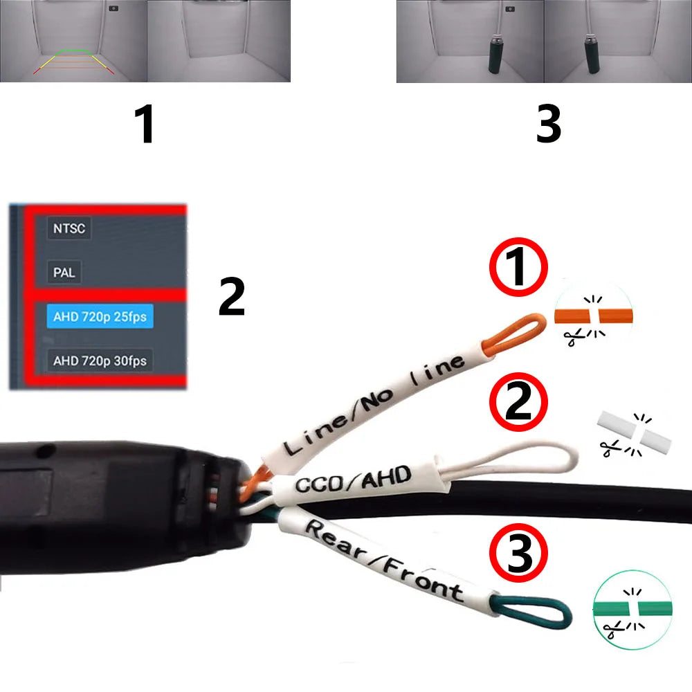 AHD 1080P Car Rear View Camera 4K CVBS Fisheye Chips HD Night Vision