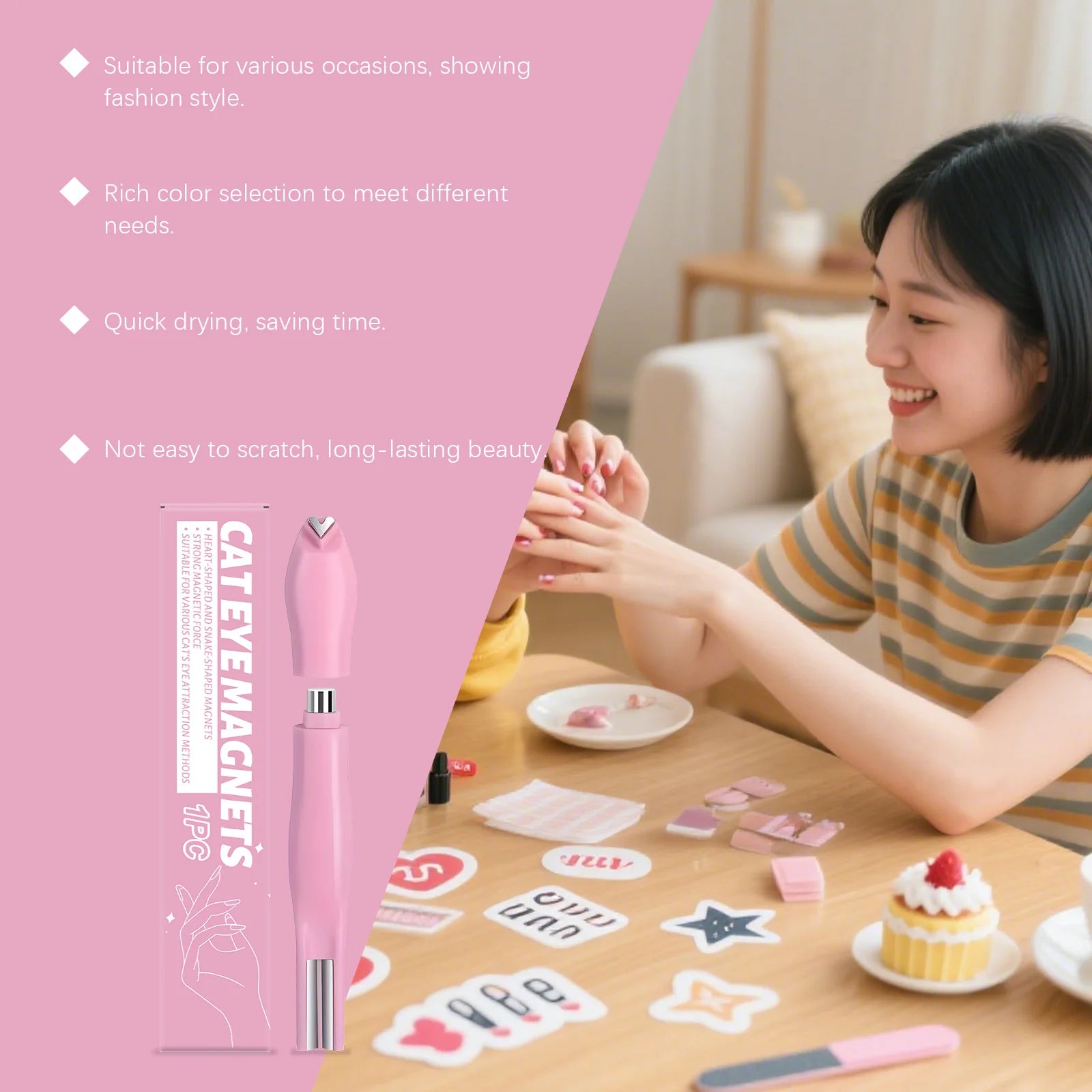 Cat Eye Nail Magnet Stick – DIY Magnetic Nail Art Tool Nail Art Tool Zpaxo