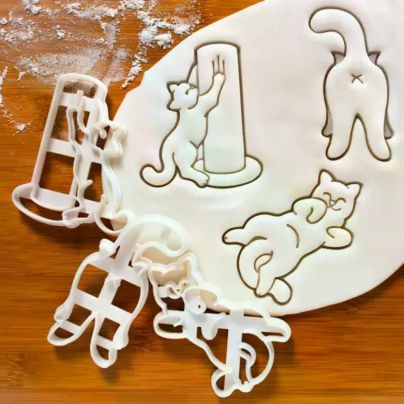 New DIY Animal Creative Tooth Shape Cookie Cutters Mold Cute Cat Biscuit Mold For Children Bakeware Cookie Stamp Baking Tools Zpaxo