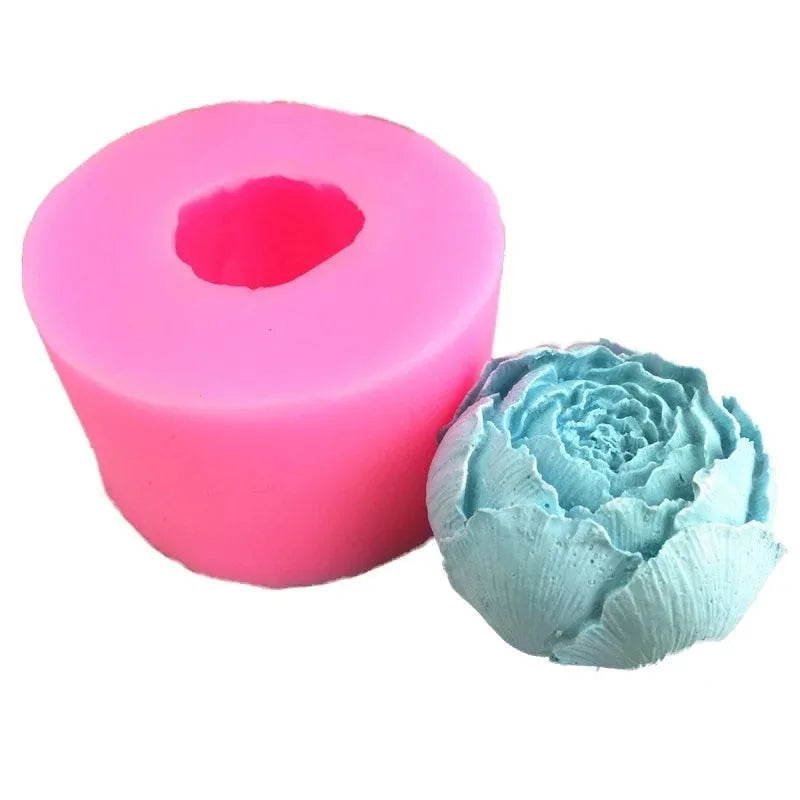 Round Shape 3D Flower Peony Silicone Mold Chocolate Flip Sugar Baking Gypsum Diy Soap Zpaxo Default Title