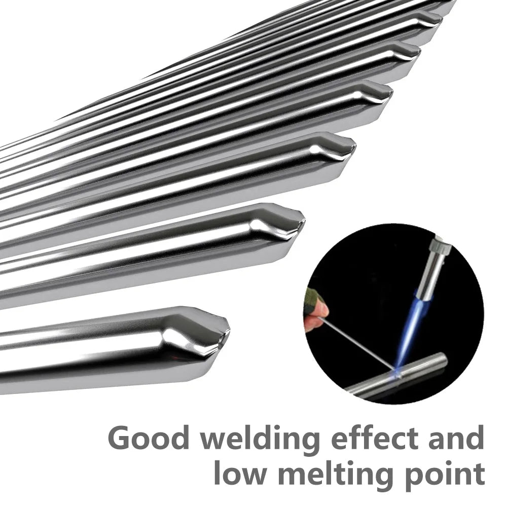 10pcs Stainless Steel Welding Rod Easy Melt Welding Bars Low Temperature 1.2/1.6/2.4 mm Long Weld Wire Rods Weld Household Tools Zpaxo