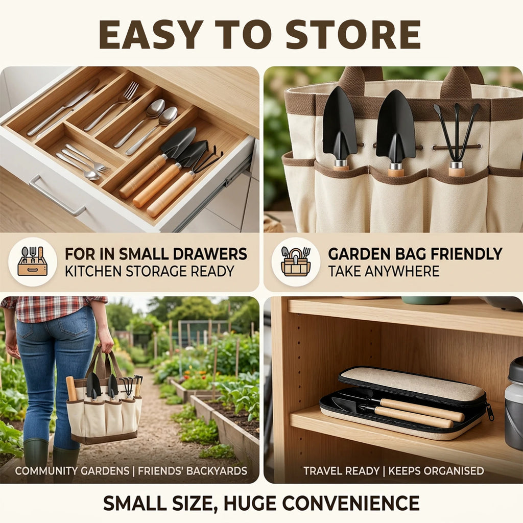 Mini Gardening Tool Set Wood Handle Iron Shovel Rake Trowel For Succulent Bonsai Precision Planter Pot 10 Packs Bulk Supply Zpaxo