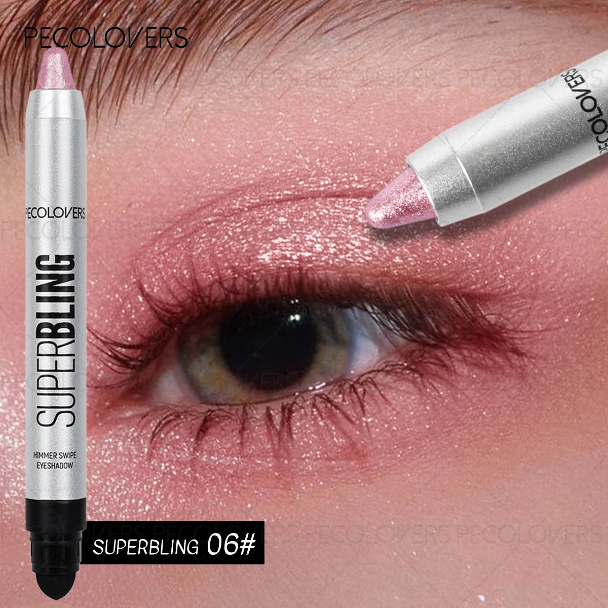 1PC Waterproof Pearlescent Eyeshadow Pencil - Smudge-proof Shimmery Shades, Brightening Eye Highlighter, Creamy Texture Zpaxo 06
