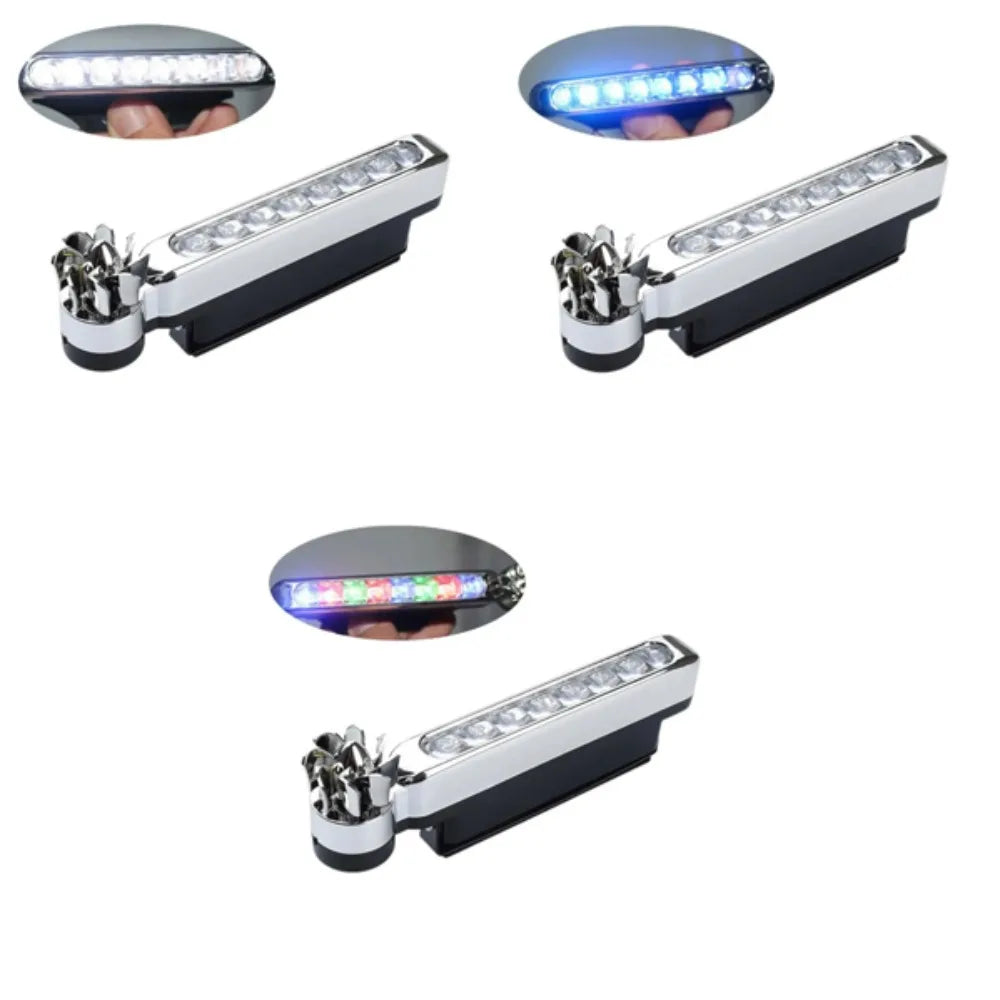 LED Wind Powered Car Light Rotation Fan Decorative Lamp Net Auxiliary Zpaxo 3PCS