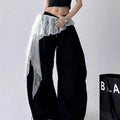 Embroidered Flower Lace Mini Skirt Irregular See Through Lace Up Ruffles Skirt Y2K Streetwear High Waist Butt Curtain Zpaxo Style 1 One Size