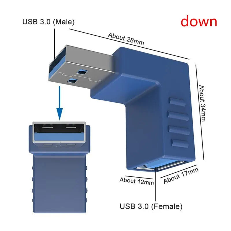 Newest USB Male Female Left Angle 90 Degree Turn Adapter USB3 0 Elbow Zpaxo