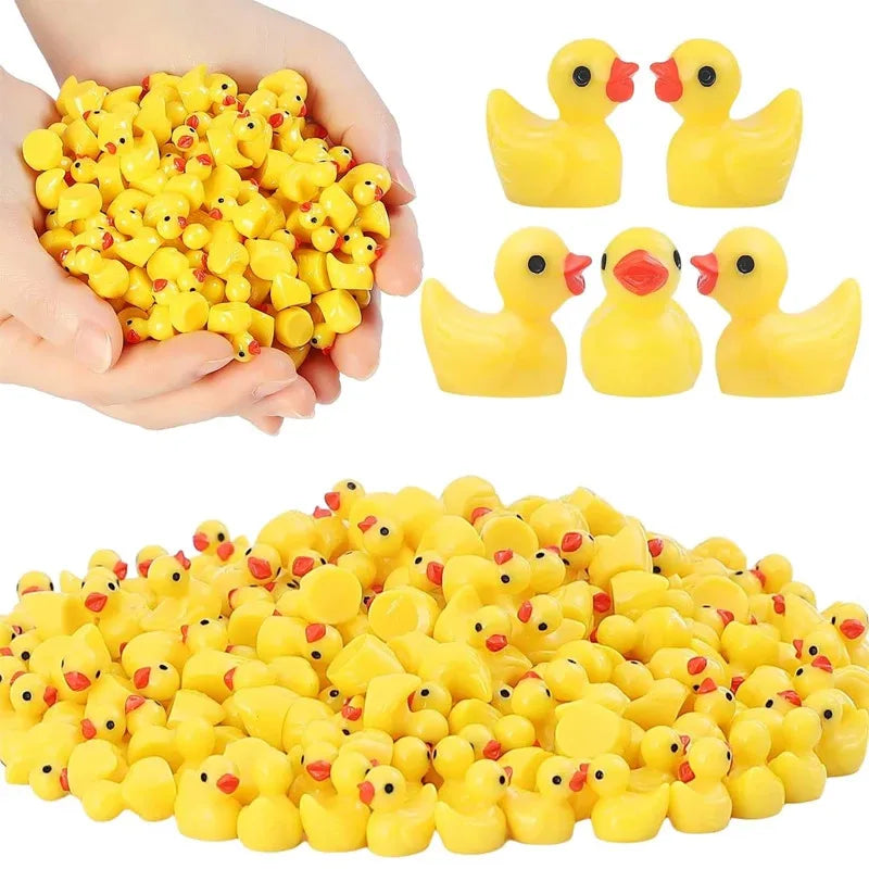 Mini Resin Yellow Duck Ornament 10 30 50 DIY Accessories Micro
