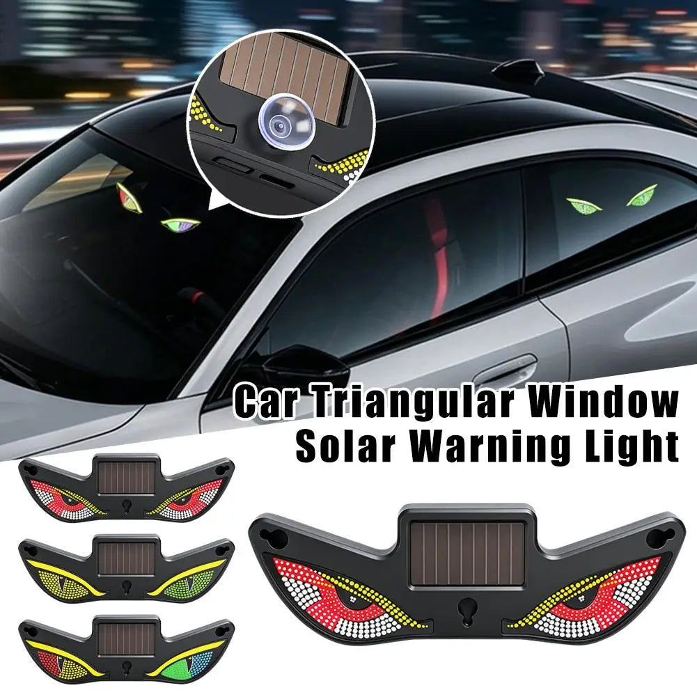 2026 New Solar Car Devil Eye Ambient Light Dynamic Expression LED Breathing Rear Window Anti-Rear-End Warning Lamp Zpaxo