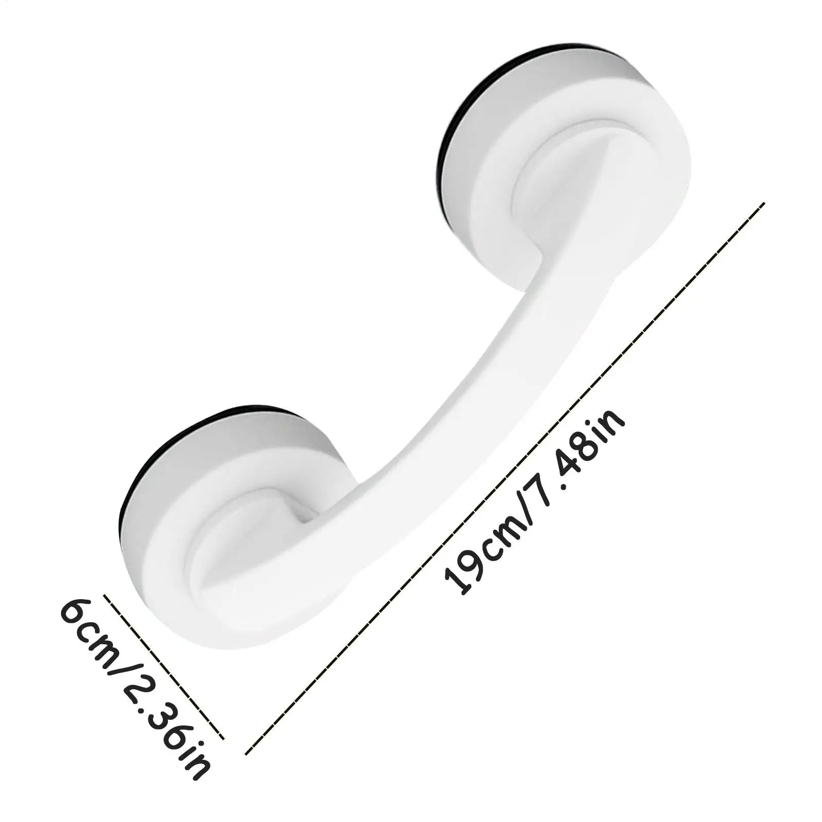 Suction Cup Shower Handle Glass Door No Drilling Grip Wand Push Pull
