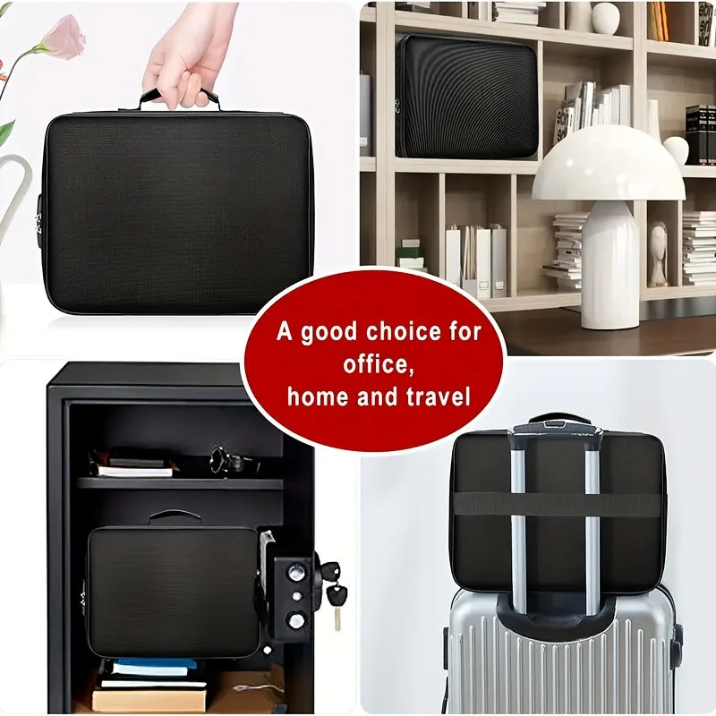 Fireproof Document Bag Waterproof Lockable Portable Durable Files Zpaxo