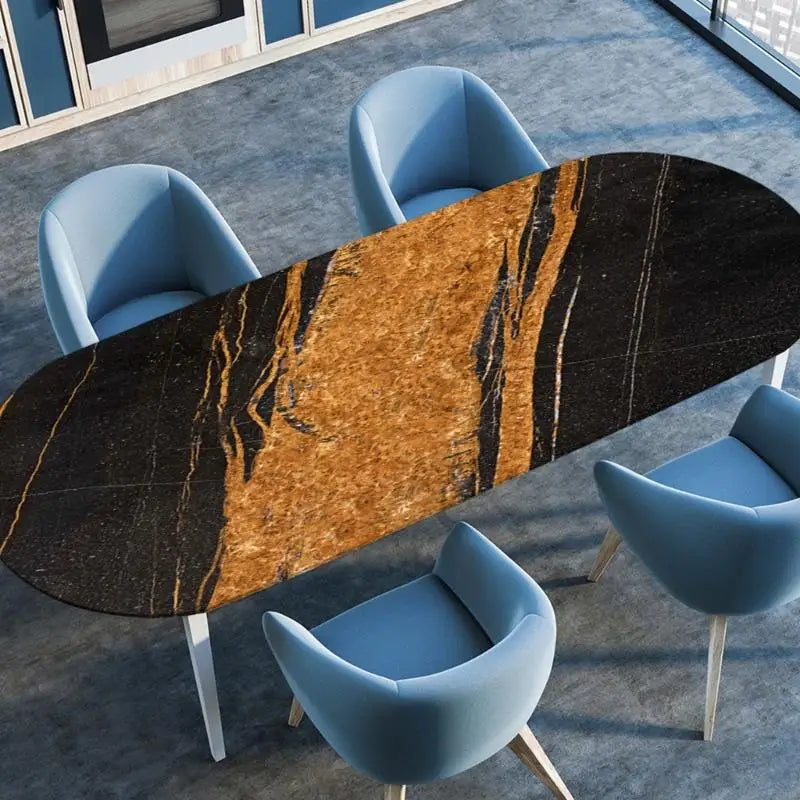 Modern Marble Plan Impermeable Ellipsoidal Tablecloth Permanent
