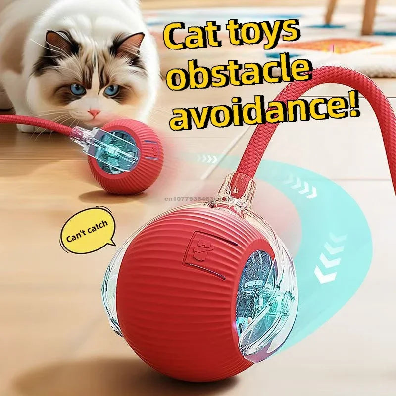 Electric Cat Ball Toys Automatic Rolling Ball Faux Tail Rechargeable Pet Interactive Toy Dog Cat Training Imitate Mouse Pet Toys Zpaxo