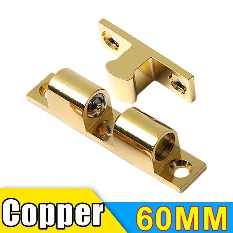 Wholesale Furniture Door Ball Latch Brass Double Roller Spring Ball Catch Latches Cabinet Closet Door Adjustable Tension Latch Zpaxo