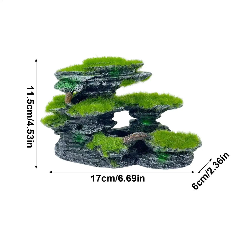 Aquarium Decor Resin Realistic Landscaping Anti-slip Mountain View