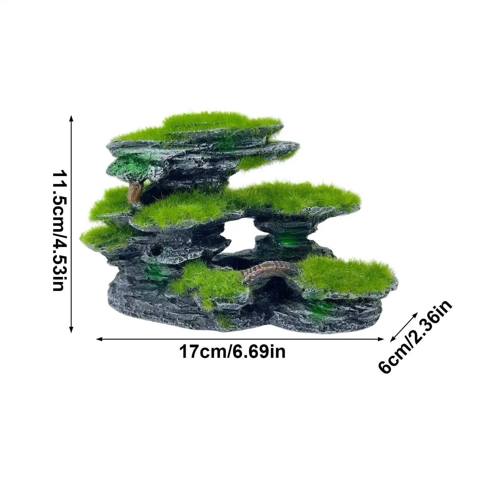Aquarium Decor Resin Realistic Landscaping Anti-slip Mountain View