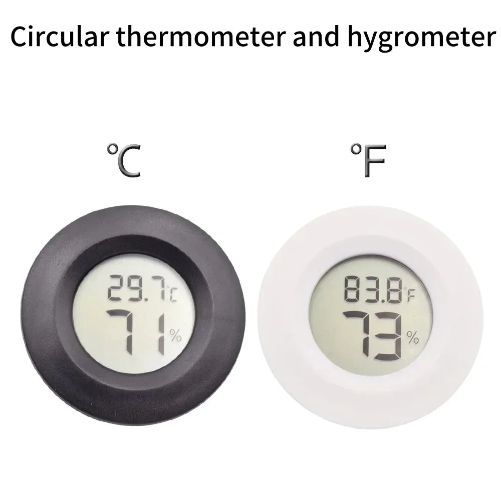 Portable Mini Circular Electronic Temperature Hygrometer LCD Display