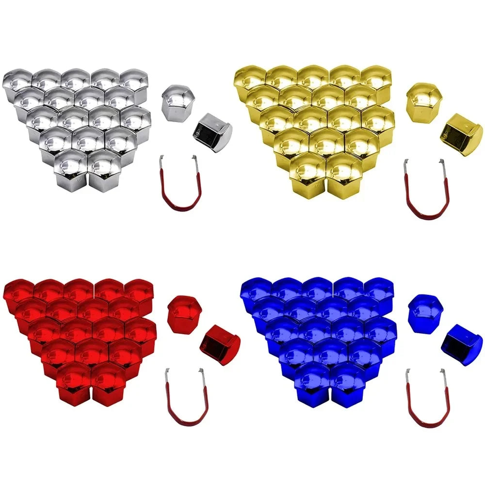 20-Pack Car Wheel Nut Caps 17/19/21mm – Anti-Rust Hub Covers