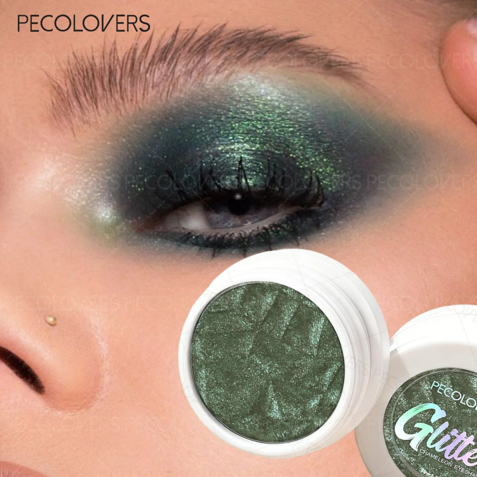Black Pearlescence Diamond Glitter Eyeshadow Mashed Potato Texture Highlighter Peach Gold Shimmer Illuminator Brightening Makeup Zpaxo