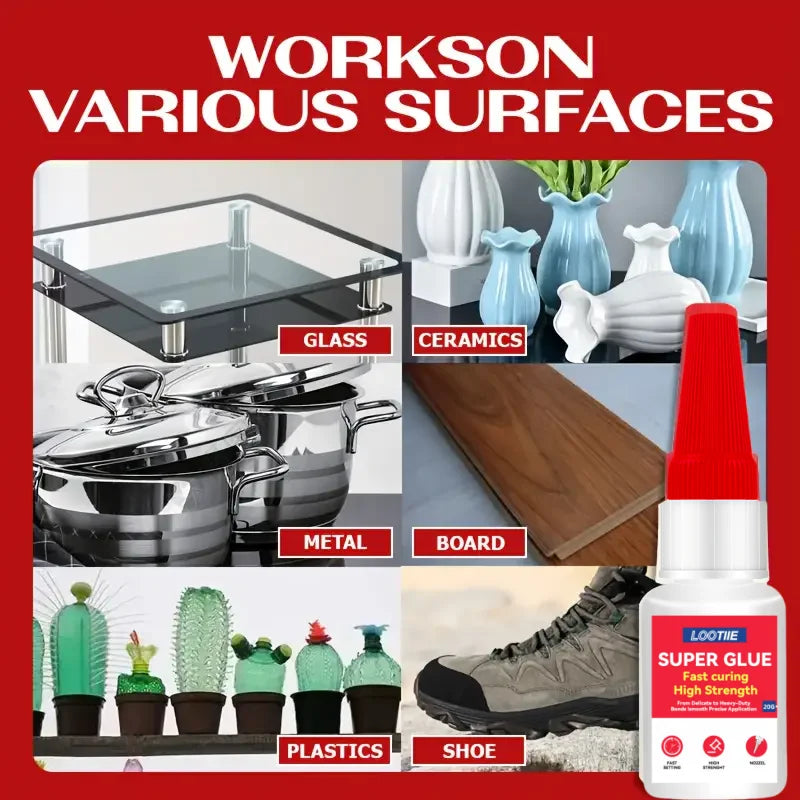4pcs Super Fast Bonding Glue - 10s Quick Fix Adhesive for Plastic/Metal/Wood/Ceramic/Glass, Multi-Purpose Repair Glue (20g) Zpaxo