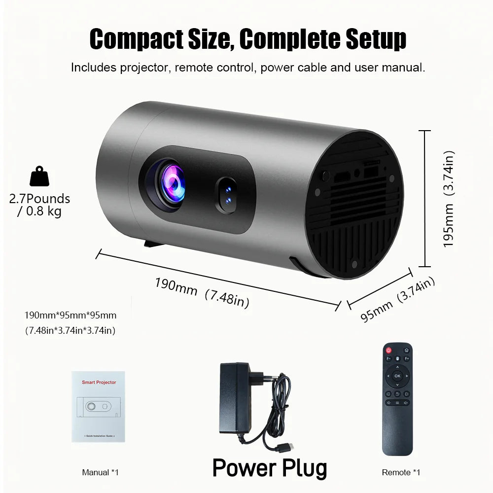 Shortthrow Q8 Projector Android13 300ansi Wifi6 BT Support 4K 1080P Zpaxo