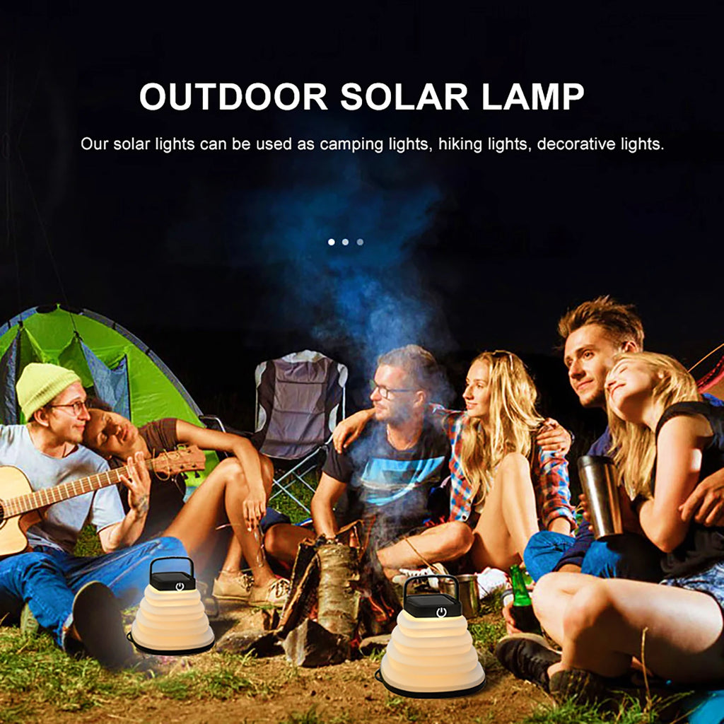 Solar LED Camping Lantern Light Portable USB Rechargeable Foldable Zpaxo