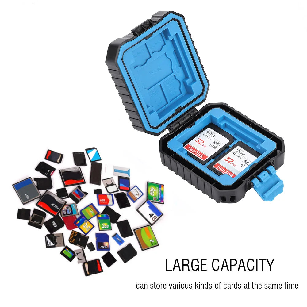 SD Card Holder Memory Case Portable Black Waterproof Protective Carry