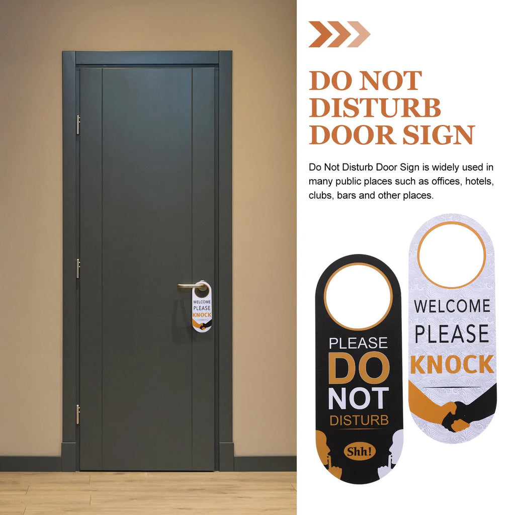 Do Not Disturb Door Hanger Sign Sturdy PVC Double Sided Hotel Room