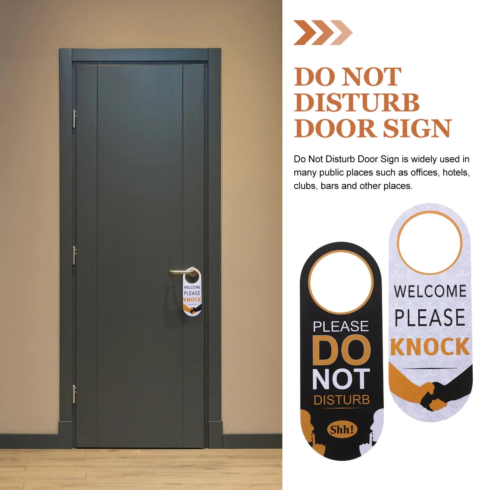 Do Not Disturb Door Hanger Sign Sturdy PVC Double Sided Hotel Room
