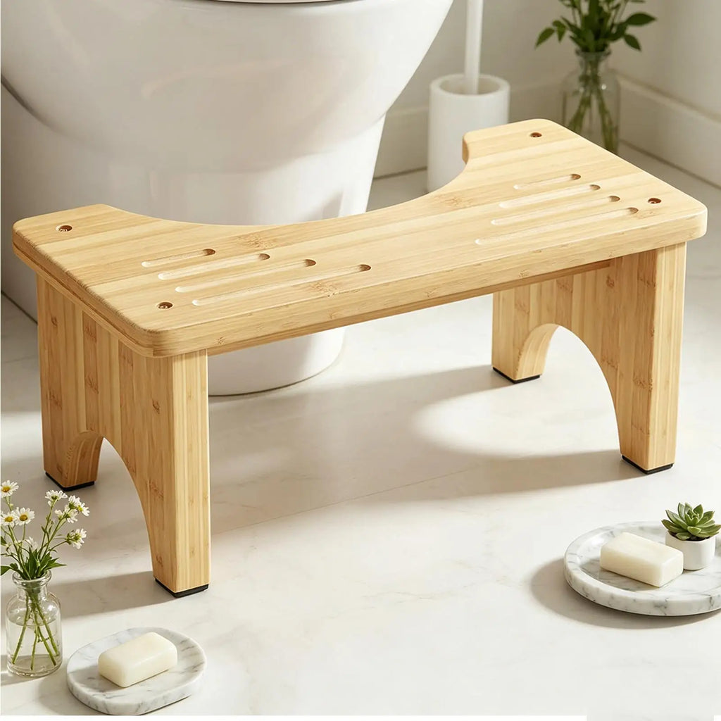 Toilet Step Pooping Wooden Portable Foldable Non-slip Bathroom Stool