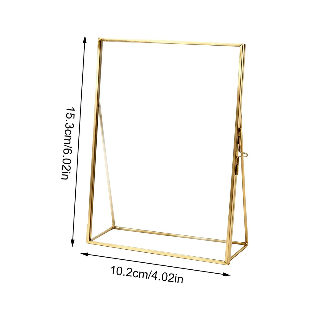 Flower Press Frame Simple Metal Tabletop Display 4x6in Floating