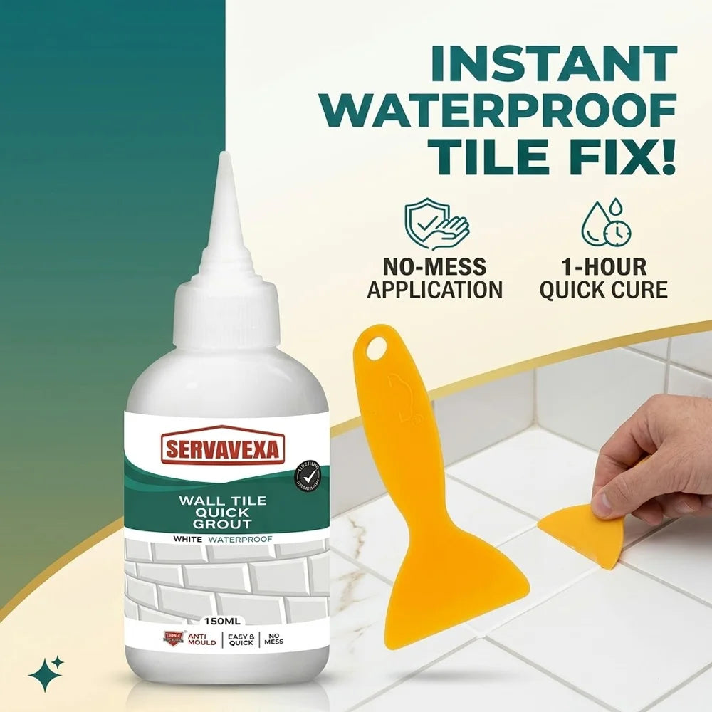 Professional 150ml Tile Grout Repair Kit Waterproof Pre-mixed Sealer for Kitchen Bathroom Wall Floor Gap Filler Agent with Tool Zpaxo