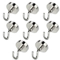 8-Pack Neodymium Magnetic Hooks – 12kg Strong Hold, 20mm
