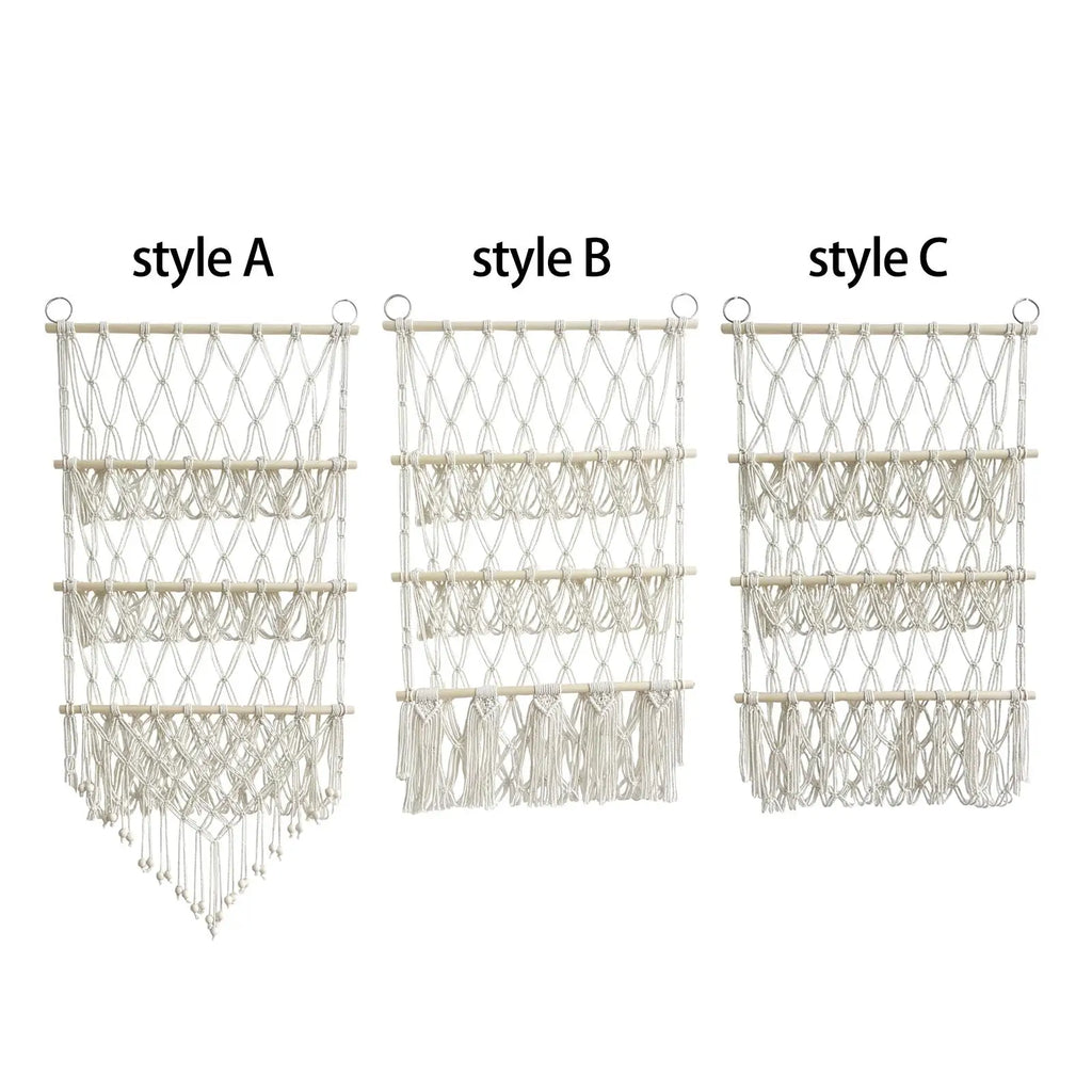 Stuffed Animals Storage Hammock with Tassels Macrame Organizing Plush Toy Organizer Handwoven for Home Decor Nursery Playroom Zpaxo