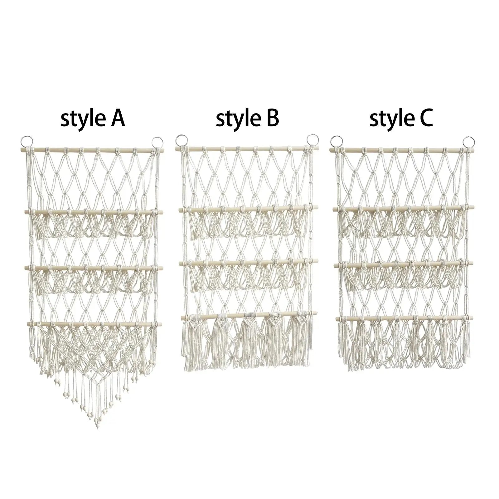 Stuffed Animals Storage Hammock with Tassels Macrame Organizing Plush Toy Organizer Handwoven for Home Decor Nursery Playroom Zpaxo