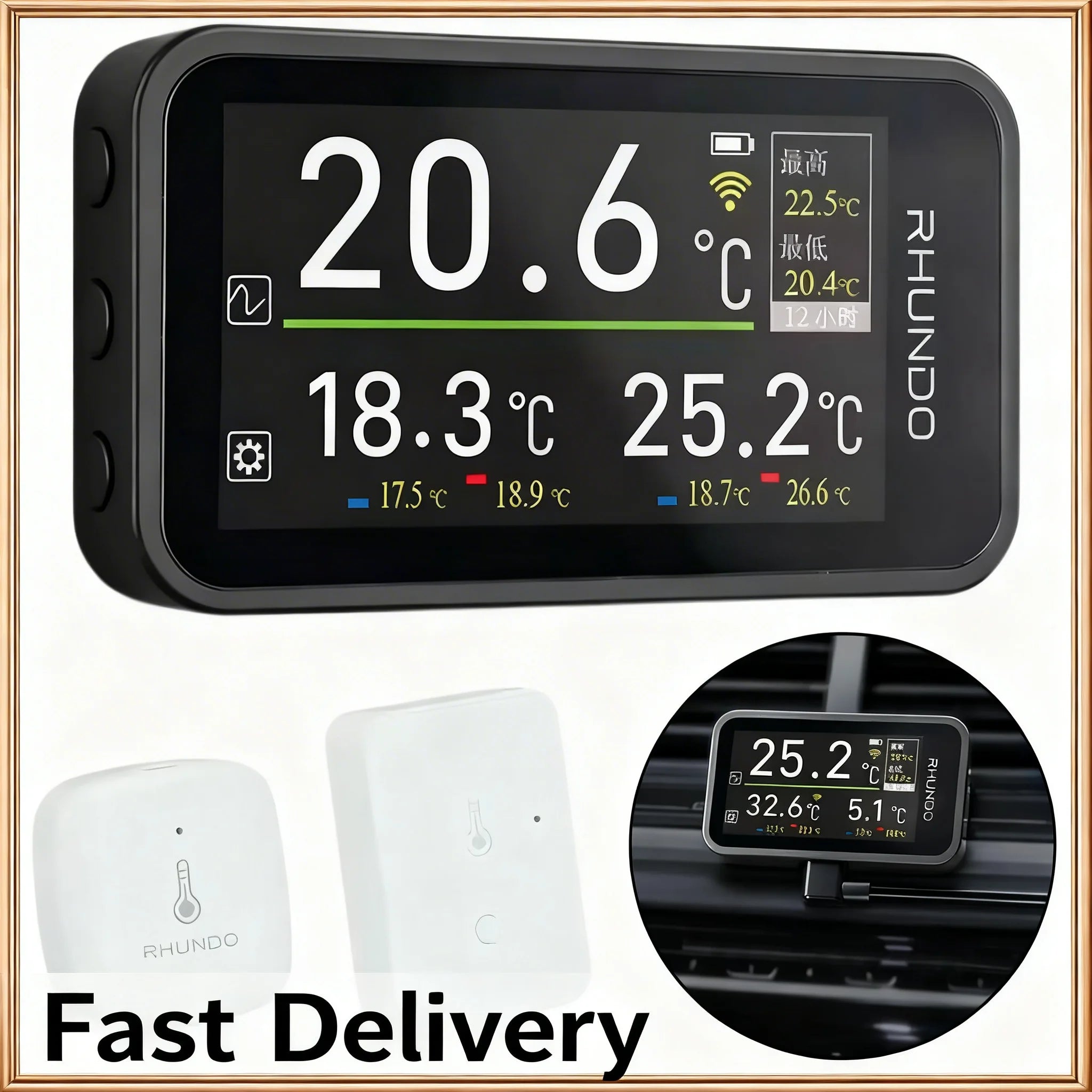 TFT Wireless Digital Thermometer – Car, Home & Greenhouse Digital Thermometer Zpaxo