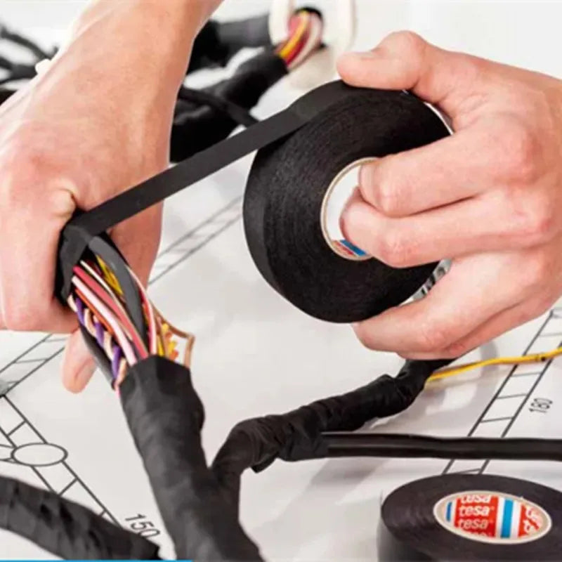 Heat-resistant Flame Retardant Adhesive Cloth Tape For Car Home Cable Harness Wiring Loom Protection Insulation Tape Sticker Zpaxo