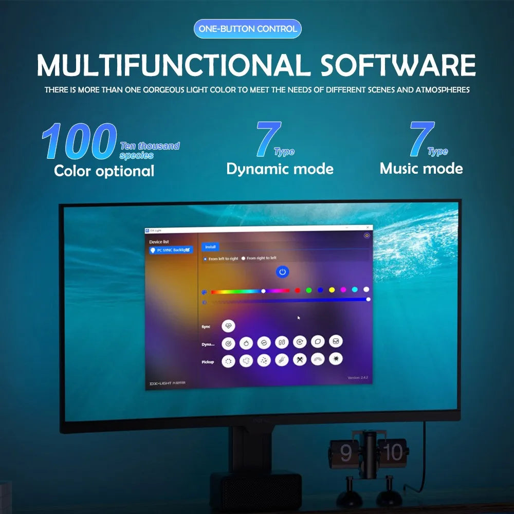 Smart Gaming LED Strip Lights PC Backlight RGB Sync Light Bar Computer Monitor Screen Sync Lights APP Control Gaming Room Decor Zpaxo