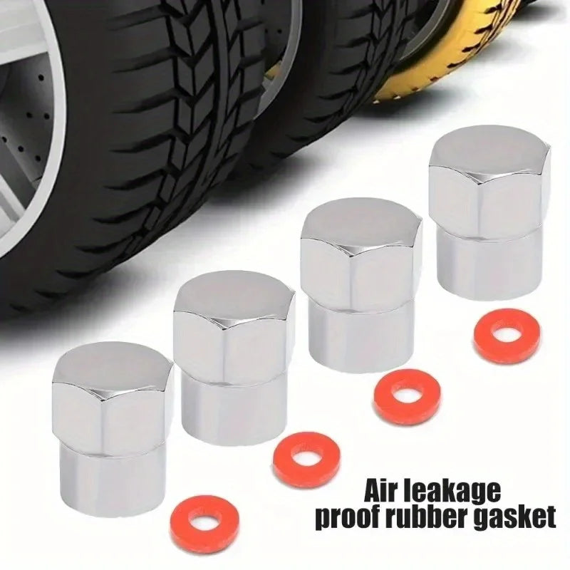 40-Pack Chrome Tire Valve Stem Caps with O-Ring – Universal Fit
