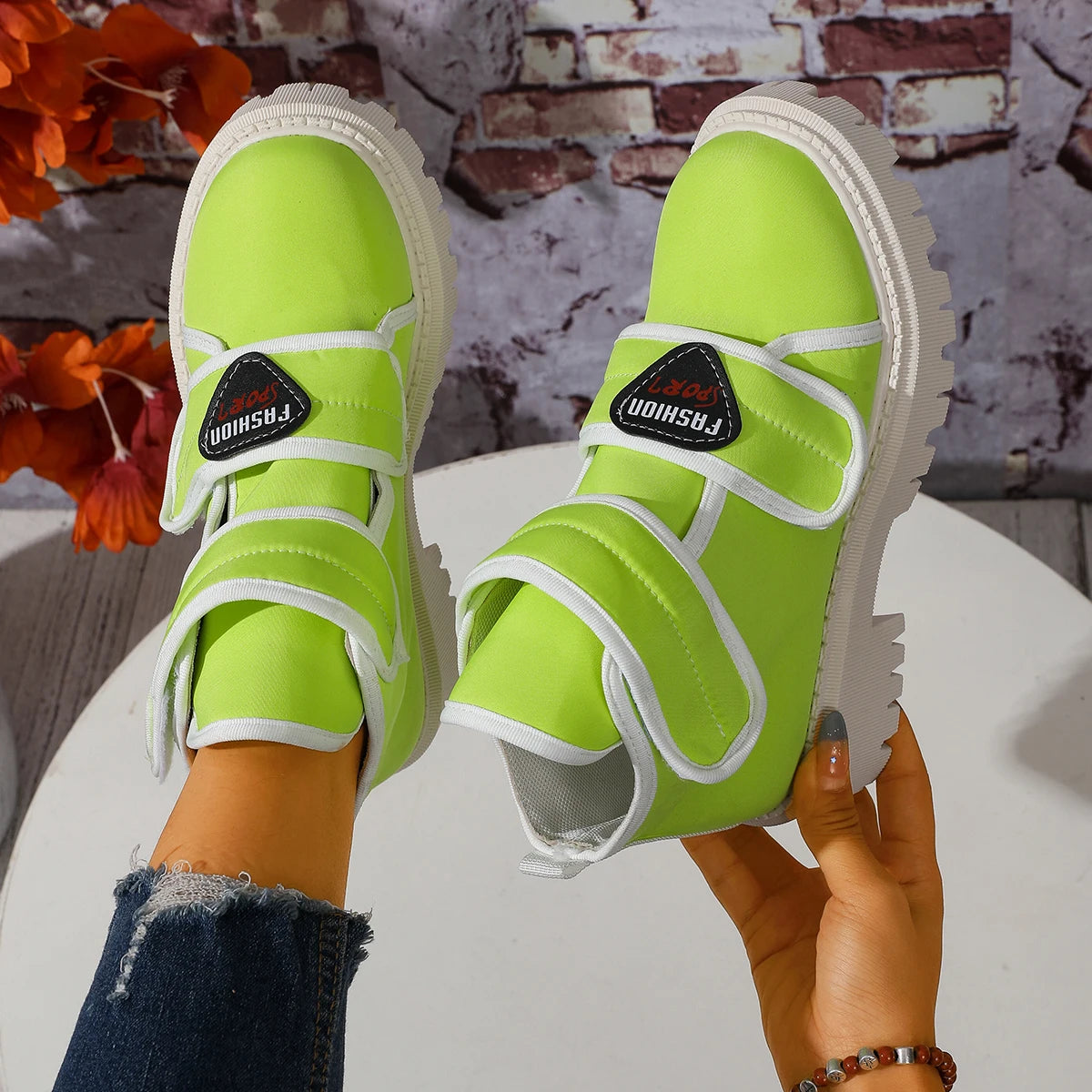 Women Ankle Boots 2025 New Comfortable Sports Shoes for Women Waterproof Outdoor Flats Shoes Winter Autumn Designer Snow Boots Zpaxo fluorescent yellow 35