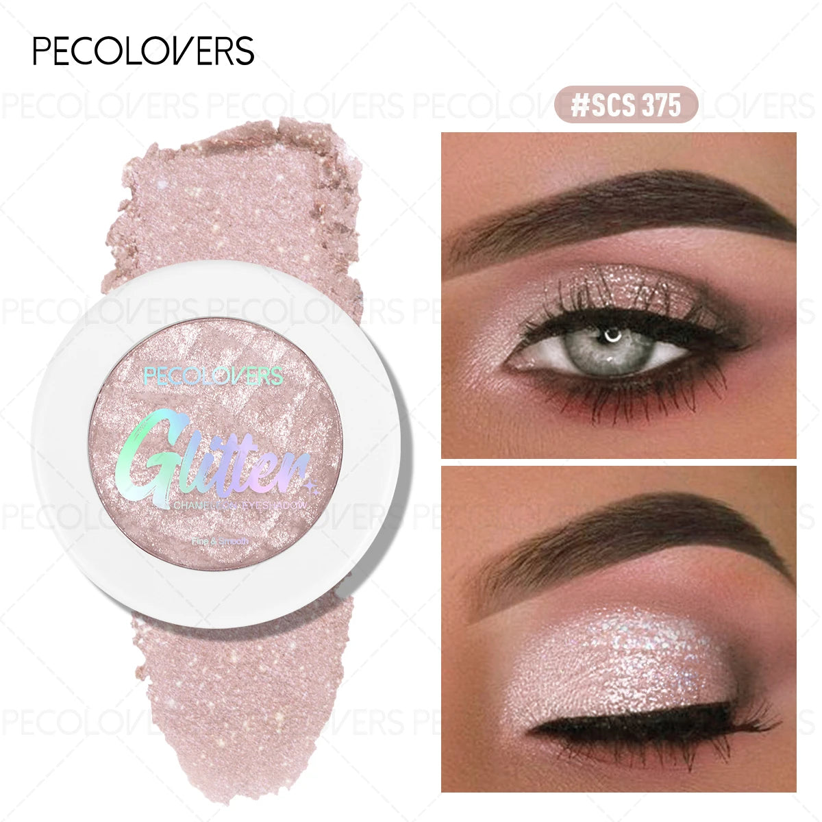 Black Pearlescence Diamond Glitter Eyeshadow Mashed Potato Texture Highlighter Peach Gold Shimmer Illuminator Brightening Makeup Zpaxo 04